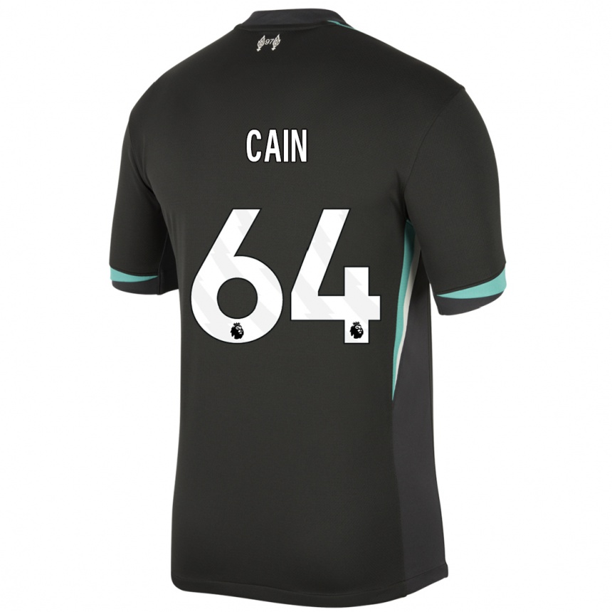 Hombre Fútbol Camiseta Jake Cain #64 Negro Antracita Blanco 2ª Equipación 2024/25 Perú