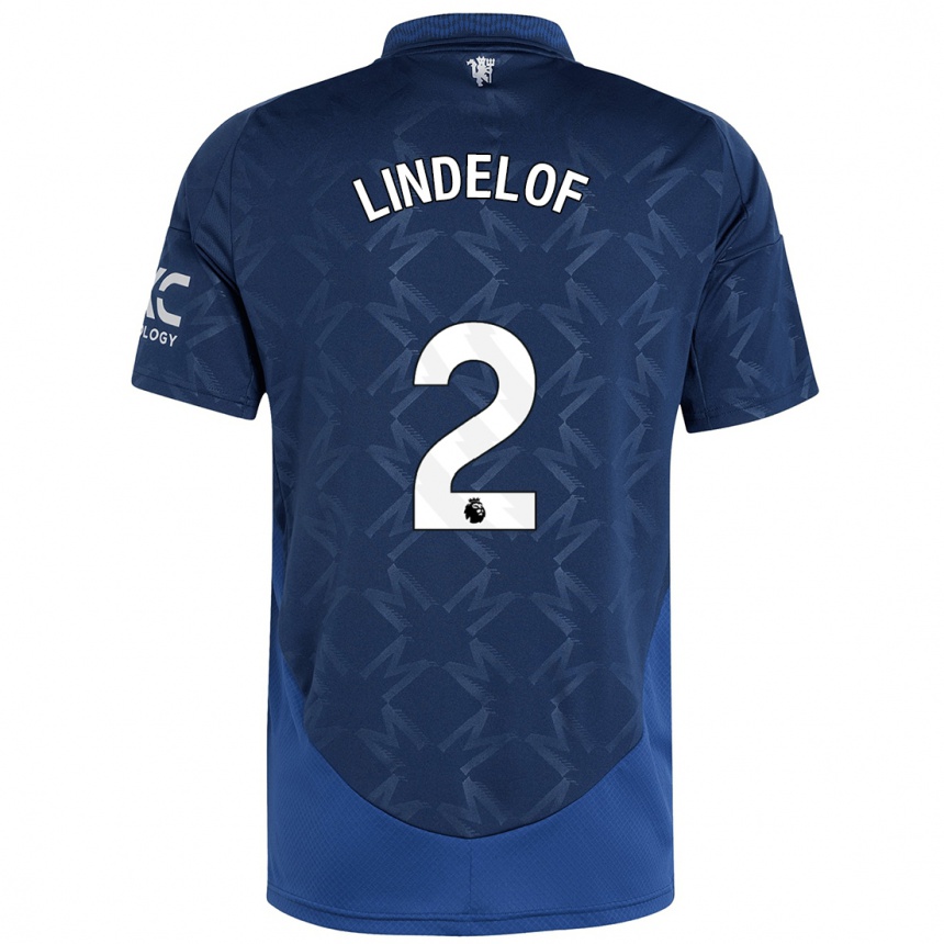 Hombre Fútbol Camiseta Victor Lindelof #2 Índigo 2ª Equipación 2024/25 Perú