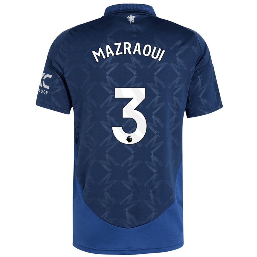 Hombre Fútbol Camiseta Noussair Mazraoui #3 Índigo 2ª Equipación 2024/25 Perú