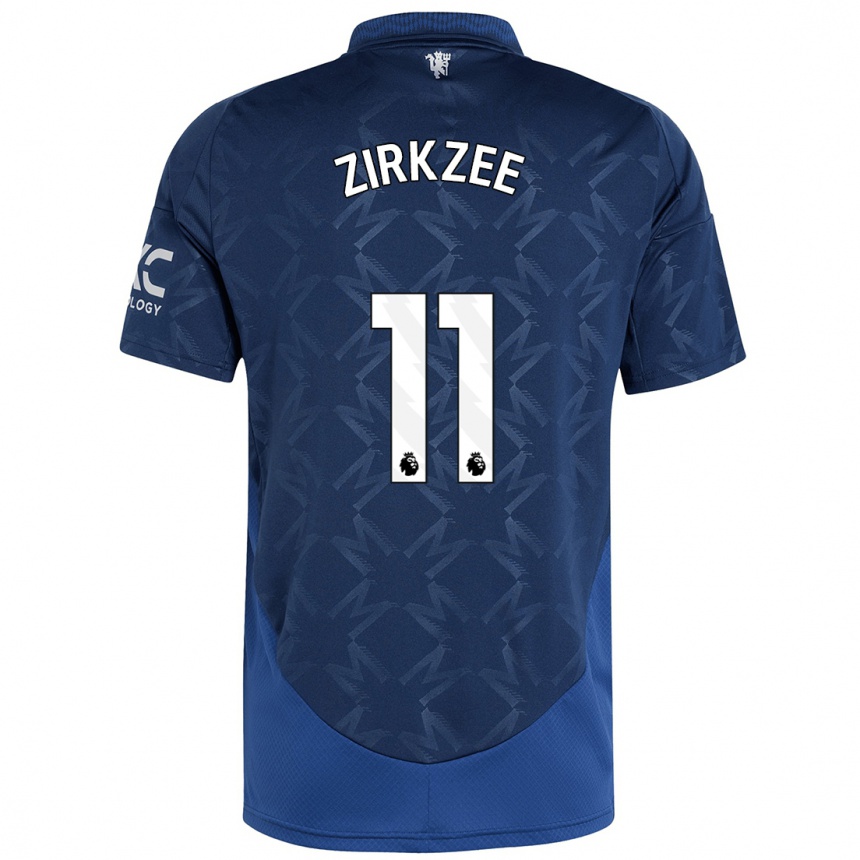 Hombre Fútbol Camiseta Joshua Zirkzee #11 Índigo 2ª Equipación 2024/25 Perú