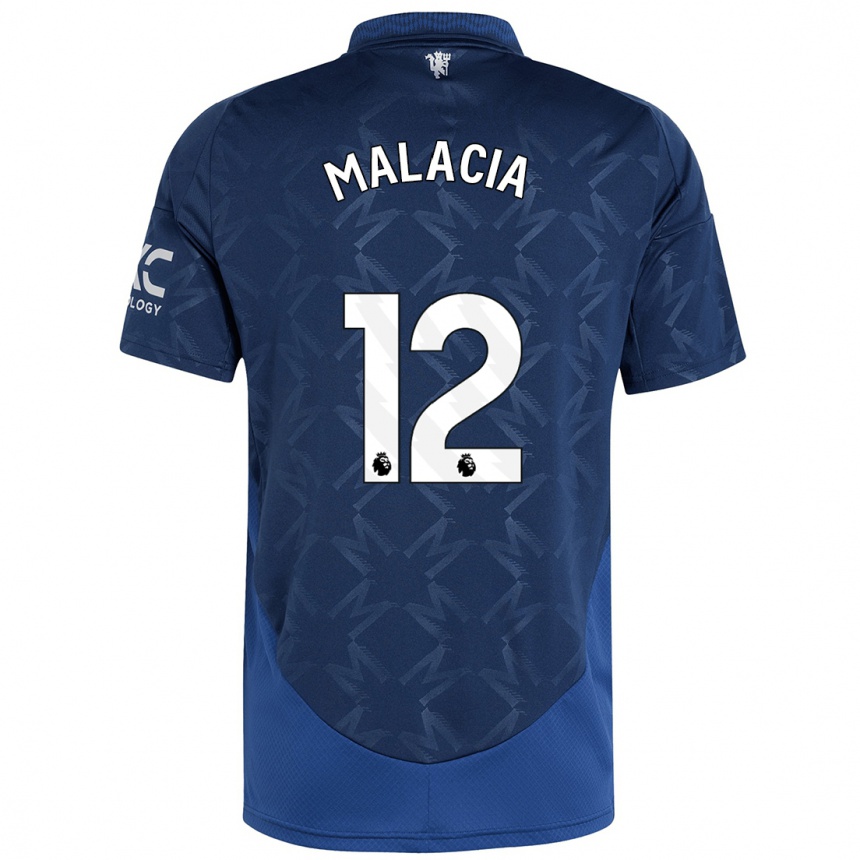 Hombre Fútbol Camiseta Tyrell Malacia #12 Índigo 2ª Equipación 2024/25 Perú