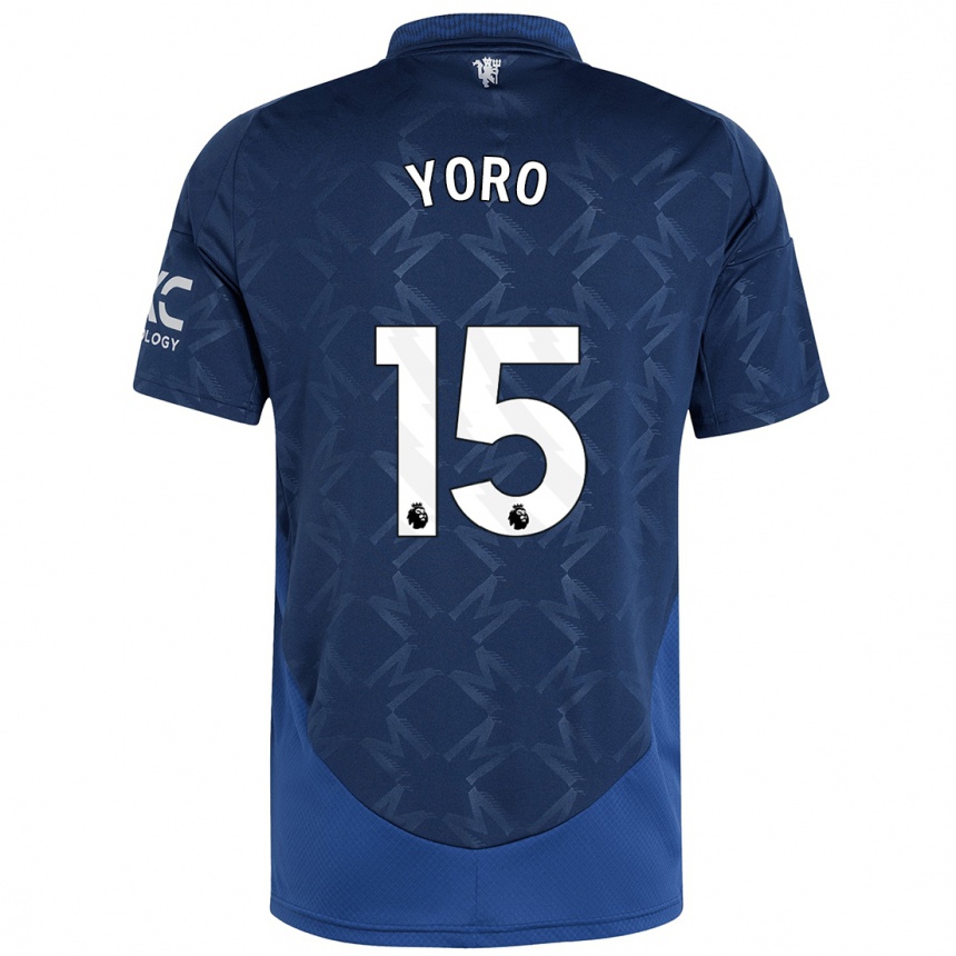 Hombre Fútbol Camiseta Leny Yoro #15 Índigo 2ª Equipación 2024/25 Perú