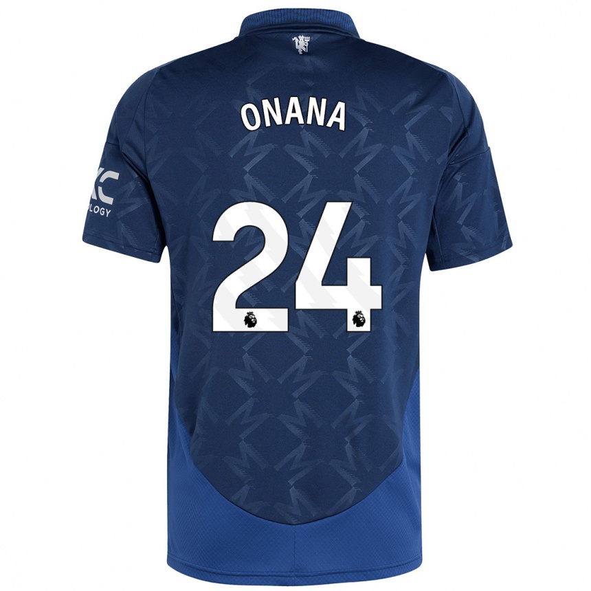 Hombre Fútbol Camiseta Andre Onana #24 Índigo 2ª Equipación 2024/25 Perú