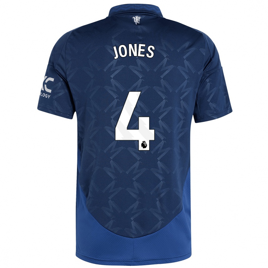 Hombre Fútbol Camiseta Phil Jones #4 Índigo 2ª Equipación 2024/25 Perú