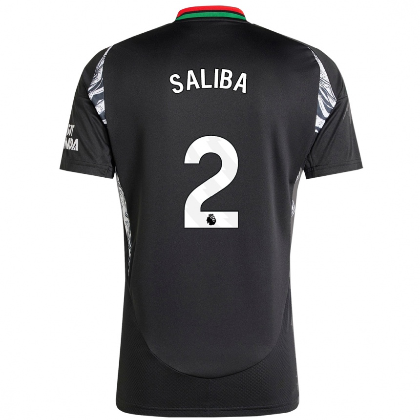 Hombre Fútbol Camiseta William Saliba #2 Negro 2ª Equipación 2024/25 Perú