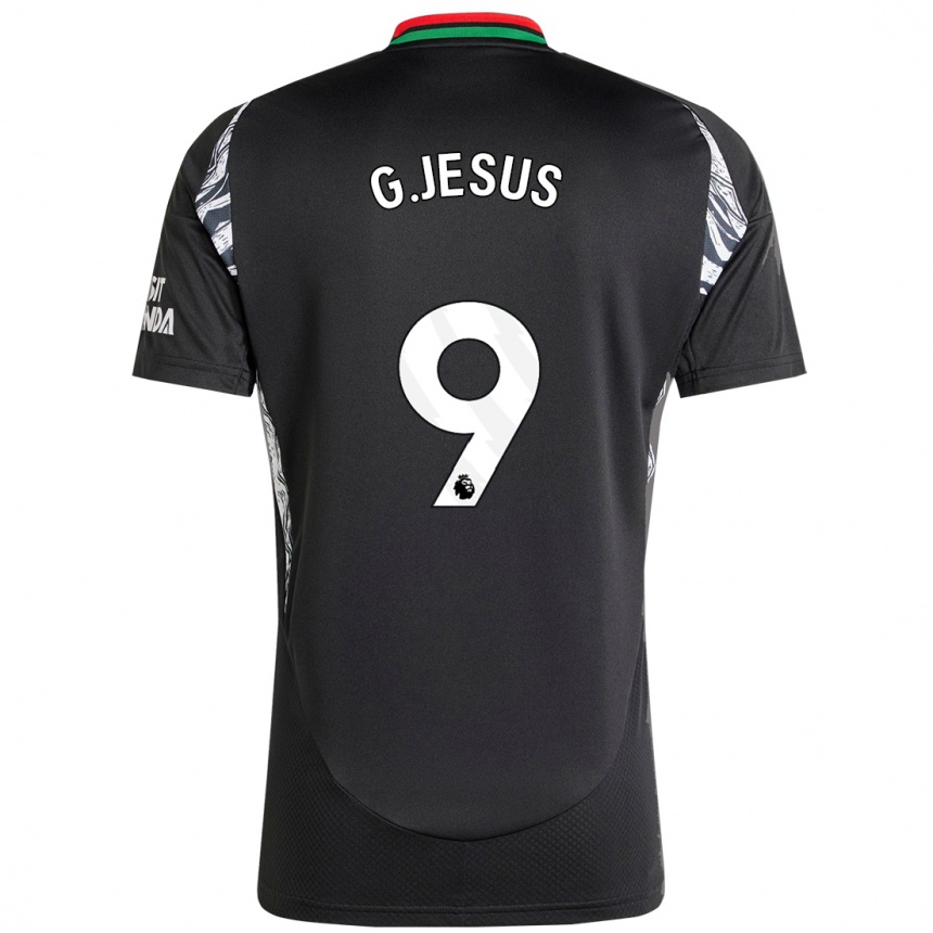 Hombre Fútbol Camiseta Gabriel Jesus #9 Negro 2ª Equipación 2024/25 Perú