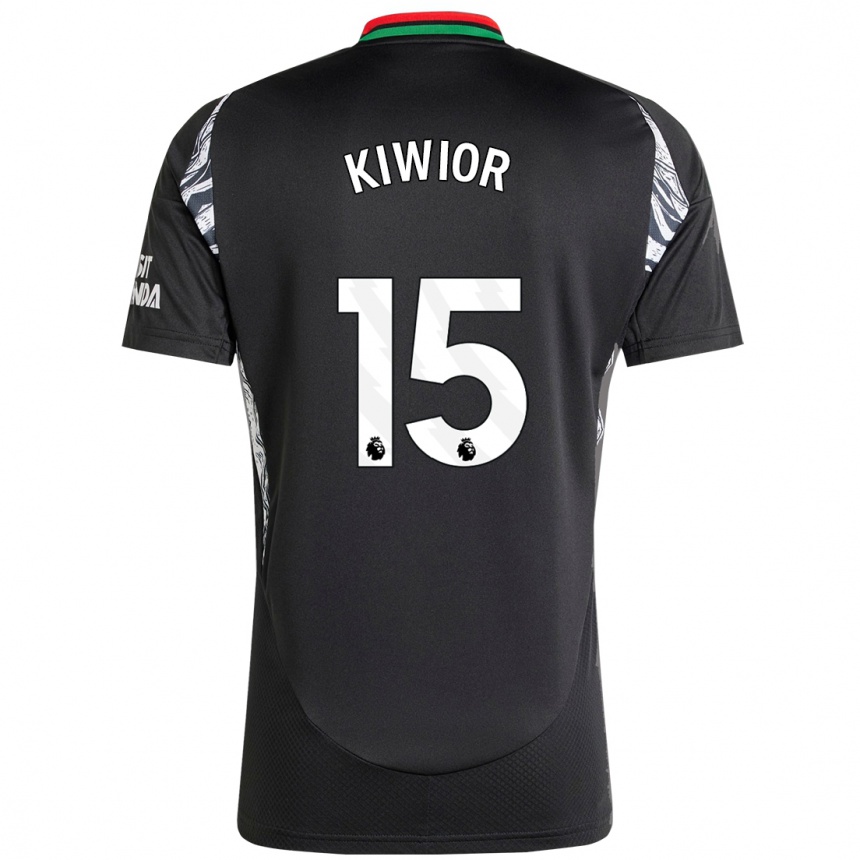 Hombre Fútbol Camiseta Jakub Kiwior #15 Negro 2ª Equipación 2024/25 Perú