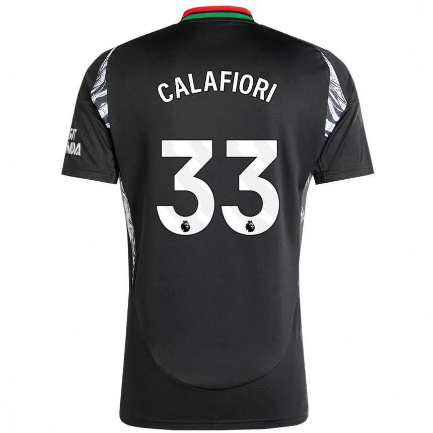 Hombre Fútbol Camiseta Riccardo Calafiori #33 Negro 2ª Equipación 2024/25 Perú