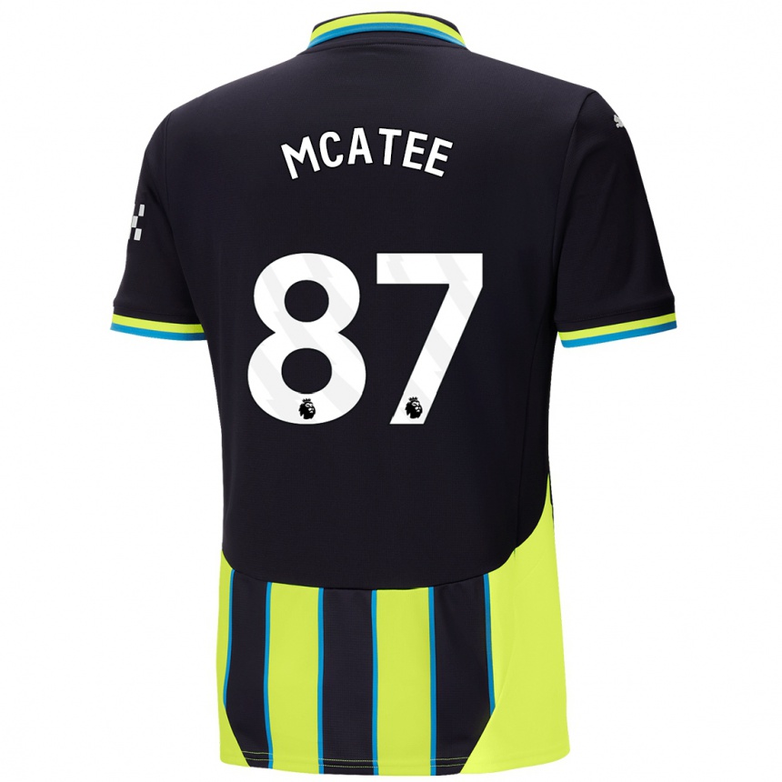 Hombre Fútbol Camiseta James Mcatee #87 Azul Amarillo 2ª Equipación 2024/25 Perú