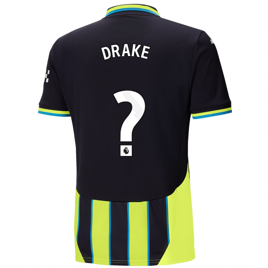 Hombre Fútbol Camiseta Leke Drake #0 Azul Amarillo 2ª Equipación 2024/25 Perú