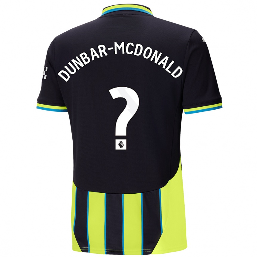 Hombre Fútbol Camiseta Christian Dunbar-Mcdonald #0 Azul Amarillo 2ª Equipación 2024/25 Perú