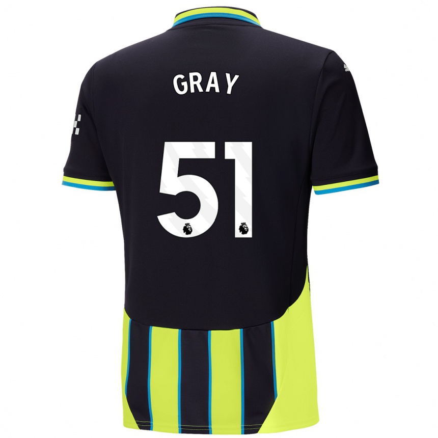 Hombre Fútbol Camiseta Charlie Gray #51 Azul Amarillo 2ª Equipación 2024/25 Perú