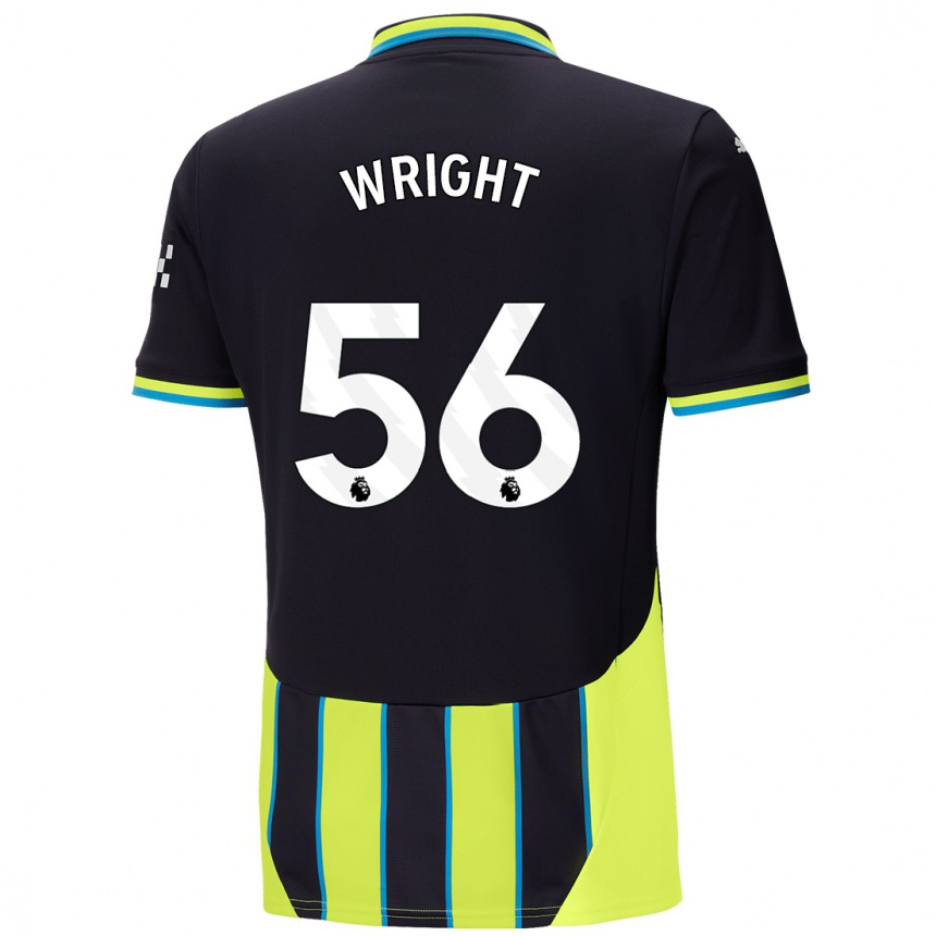 Hombre Fútbol Camiseta Jacob Wright #56 Azul Amarillo 2ª Equipación 2024/25 Perú