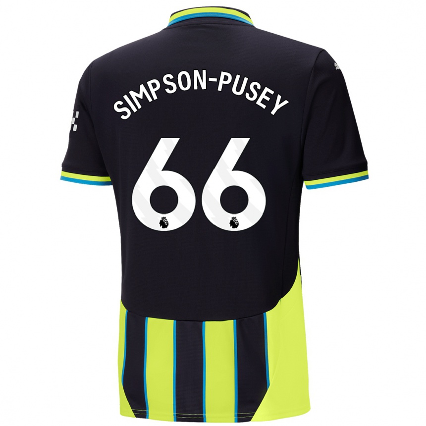 Hombre Fútbol Camiseta Jahmai Simpson-Pusey #66 Azul Amarillo 2ª Equipación 2024/25 Perú