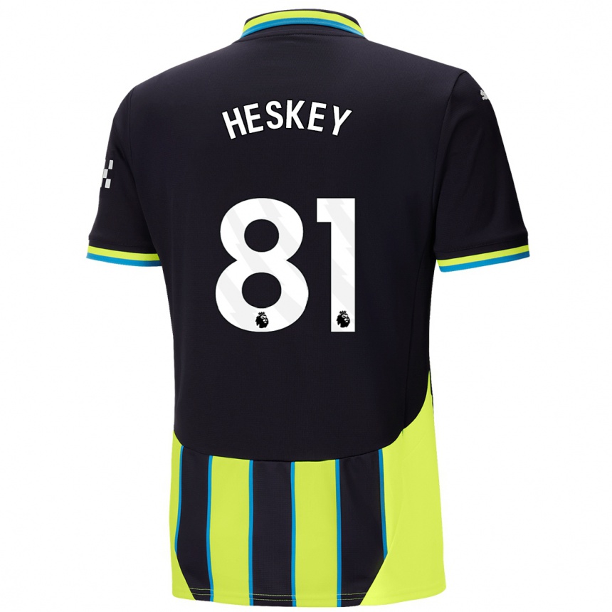 Hombre Fútbol Camiseta Jaden Heskey #81 Azul Amarillo 2ª Equipación 2024/25 Perú