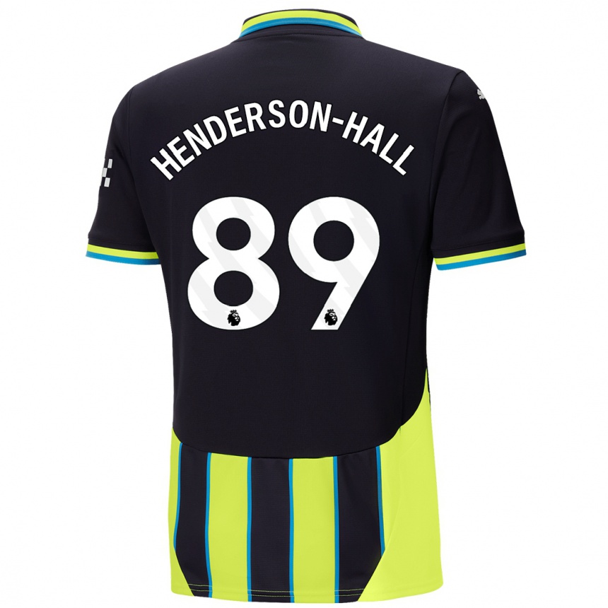 Hombre Fútbol Camiseta Matty Henderson-Hall #89 Azul Amarillo 2ª Equipación 2024/25 Perú