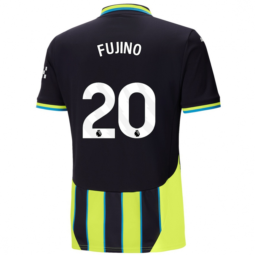 Hombre Fútbol Camiseta Aoba Fujino #20 Azul Amarillo 2ª Equipación 2024/25 Perú