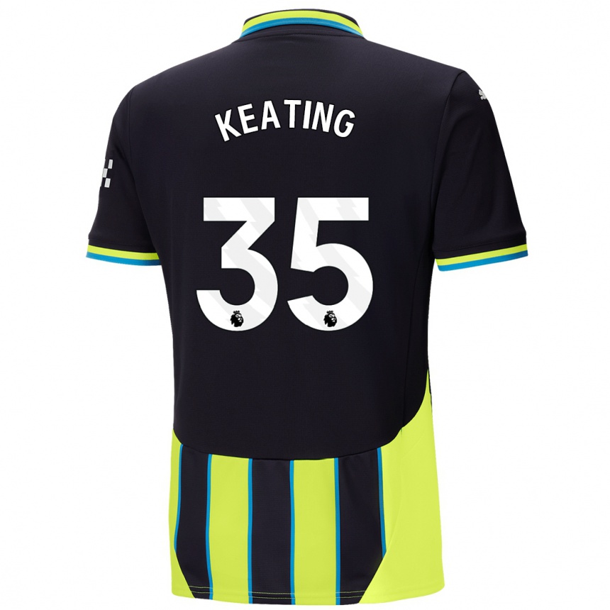 Hombre Fútbol Camiseta Khiara Keating #35 Azul Amarillo 2ª Equipación 2024/25 Perú