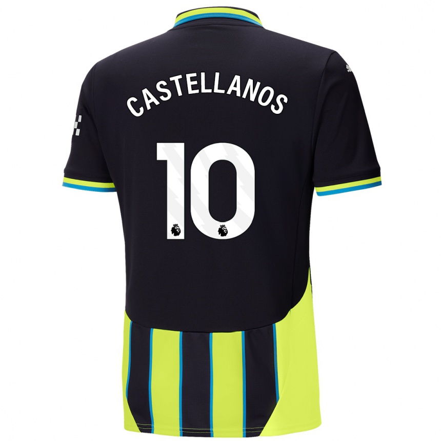 Hombre Fútbol Camiseta Deyna Castellanos #10 Azul Amarillo 2ª Equipación 2024/25 Perú