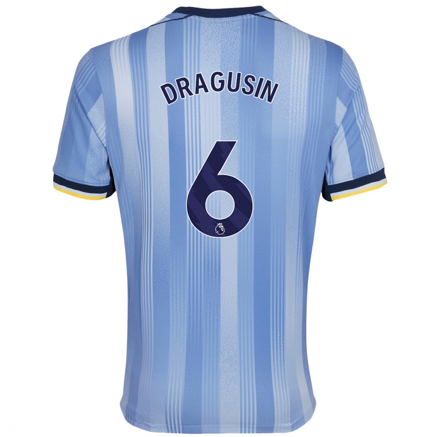 Hombre Fútbol Camiseta Radu Drăgușin #6 Azul Claro 2ª Equipación 2024/25 Perú