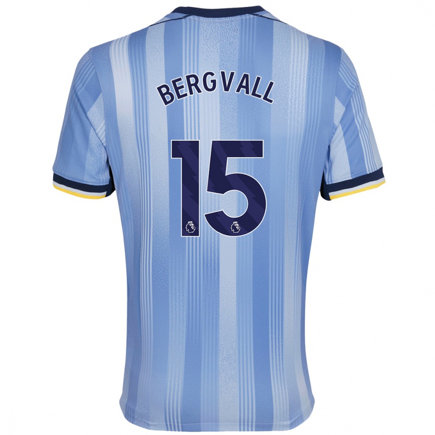 Hombre Fútbol Camiseta Lucas Bergvall #15 Azul Claro 2ª Equipación 2024/25 Perú