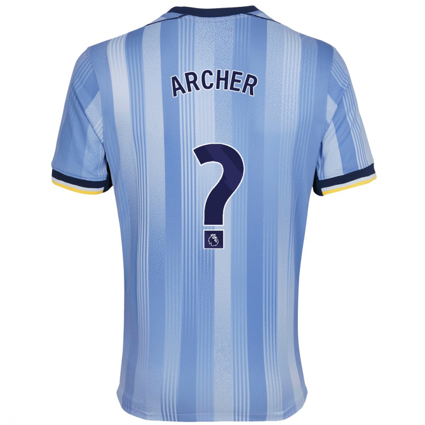 Hombre Fútbol Camiseta Samual Archer #0 Azul Claro 2ª Equipación 2024/25 Perú