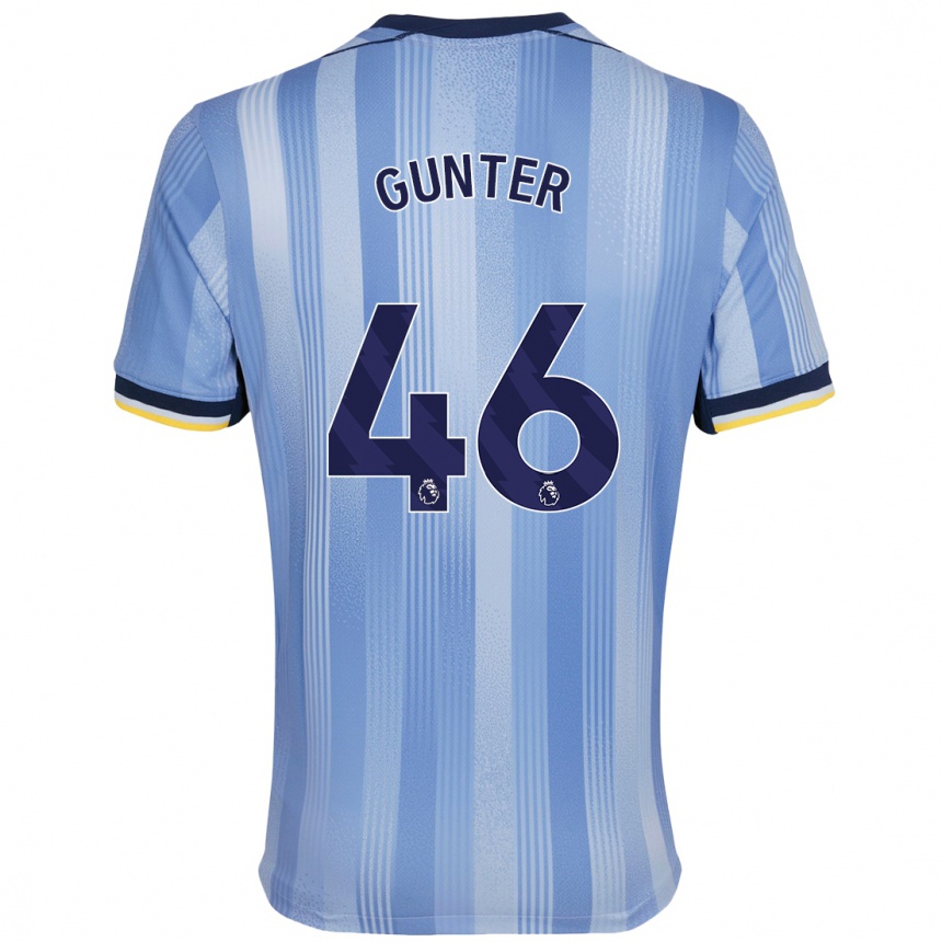 Hombre Fútbol Camiseta Luca Gunter #46 Azul Claro 2ª Equipación 2024/25 Perú