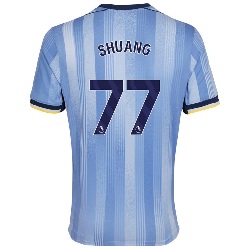 Hombre Fútbol Camiseta Wang Shuang #77 Azul Claro 2ª Equipación 2024/25 Perú