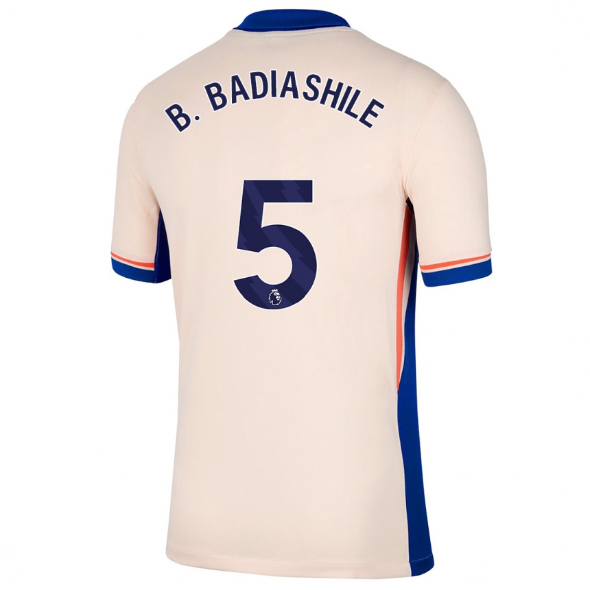 Hombre Fútbol Camiseta Benoît Badiashile #5 Beige Claro 2ª Equipación 2024/25 Perú