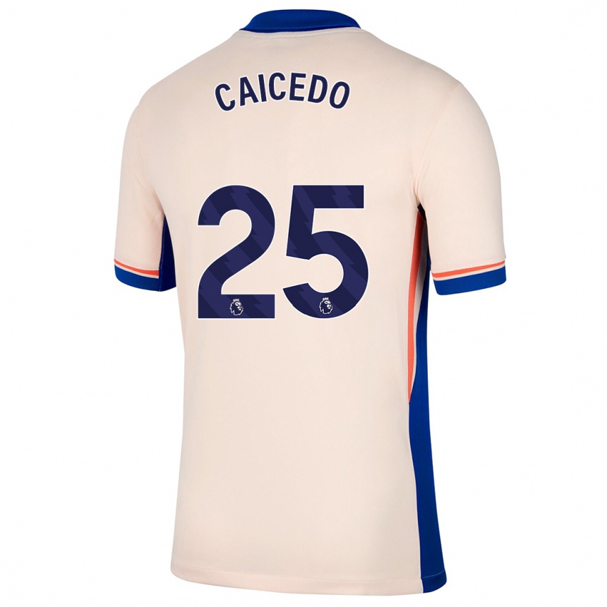 Hombre Fútbol Camiseta Moisés Caicedo #25 Beige Claro 2ª Equipación 2024/25 Perú