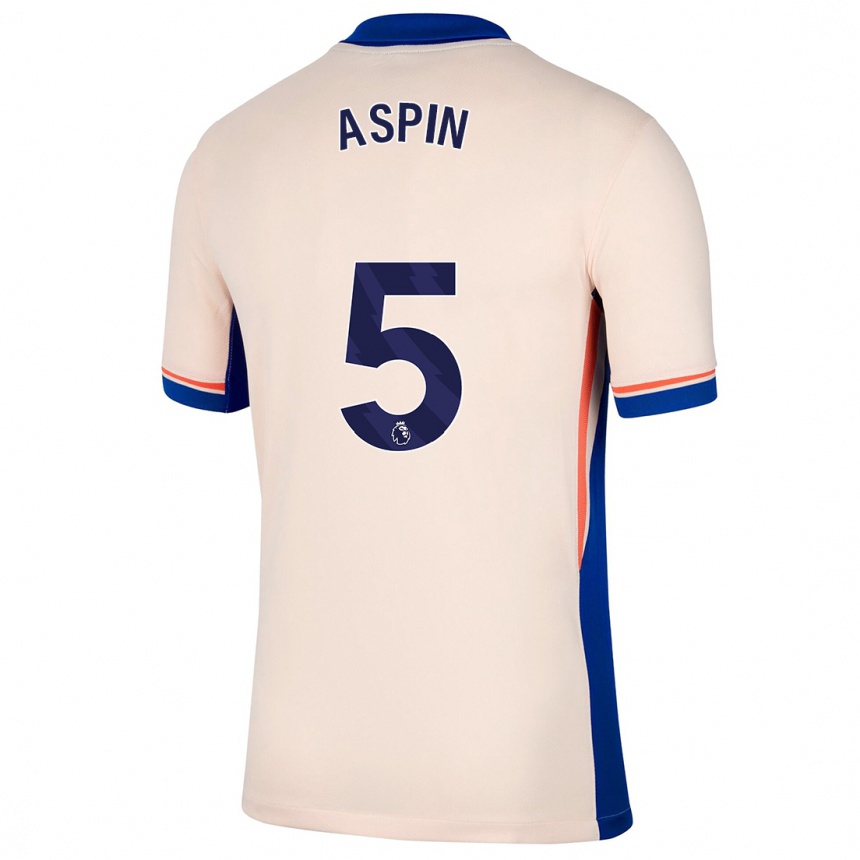 Hombre Fútbol Camiseta Brooke Aspin #5 Beige Claro 2ª Equipación 2024/25 Perú