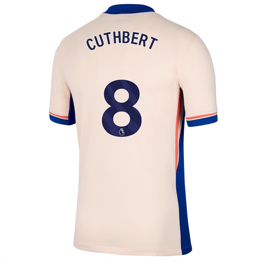 Hombre Fútbol Camiseta Erin Cuthbert #8 Beige Claro 2ª Equipación 2024/25 Perú