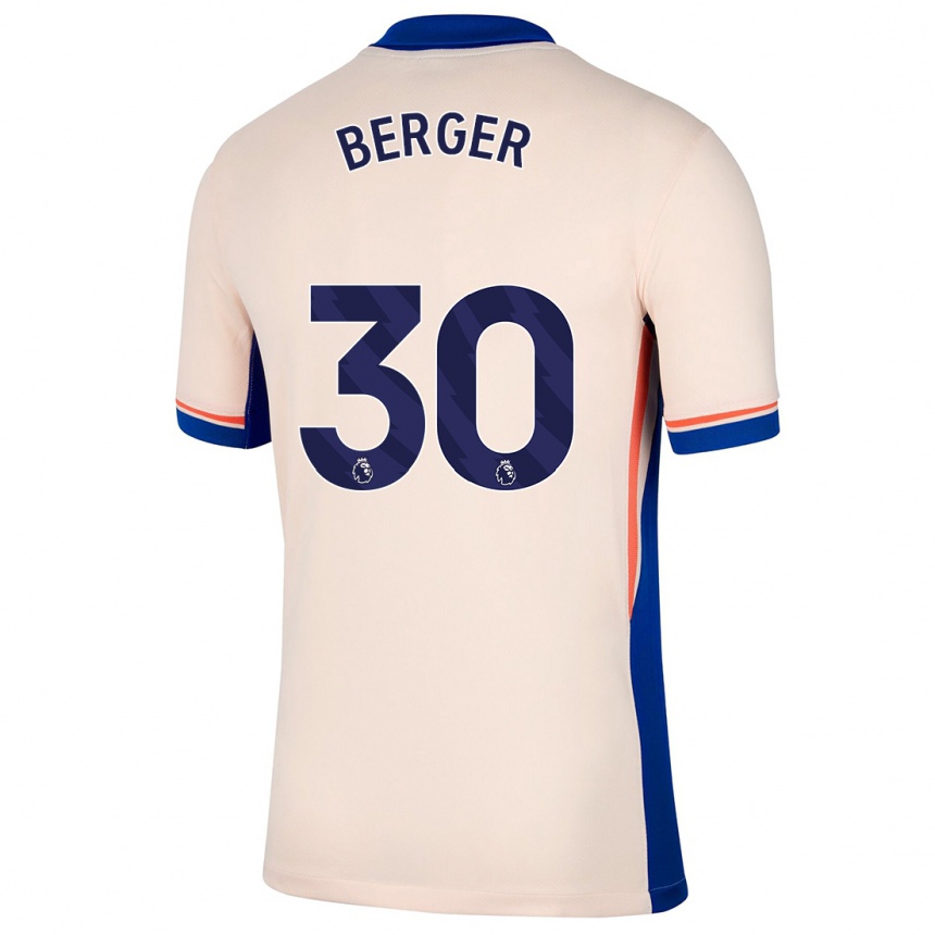 Hombre Fútbol Camiseta Ann-Katrin Berger #30 Beige Claro 2ª Equipación 2024/25 Perú