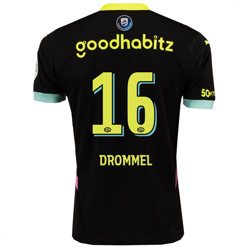 Hombre Fútbol Camiseta Joël Drommel #16 Negro Amarillo 2ª Equipación 2024/25 Perú