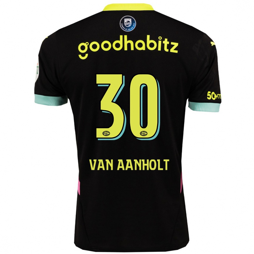 Hombre Fútbol Camiseta Patrick Van Aanholt #30 Negro Amarillo 2ª Equipación 2024/25 Perú