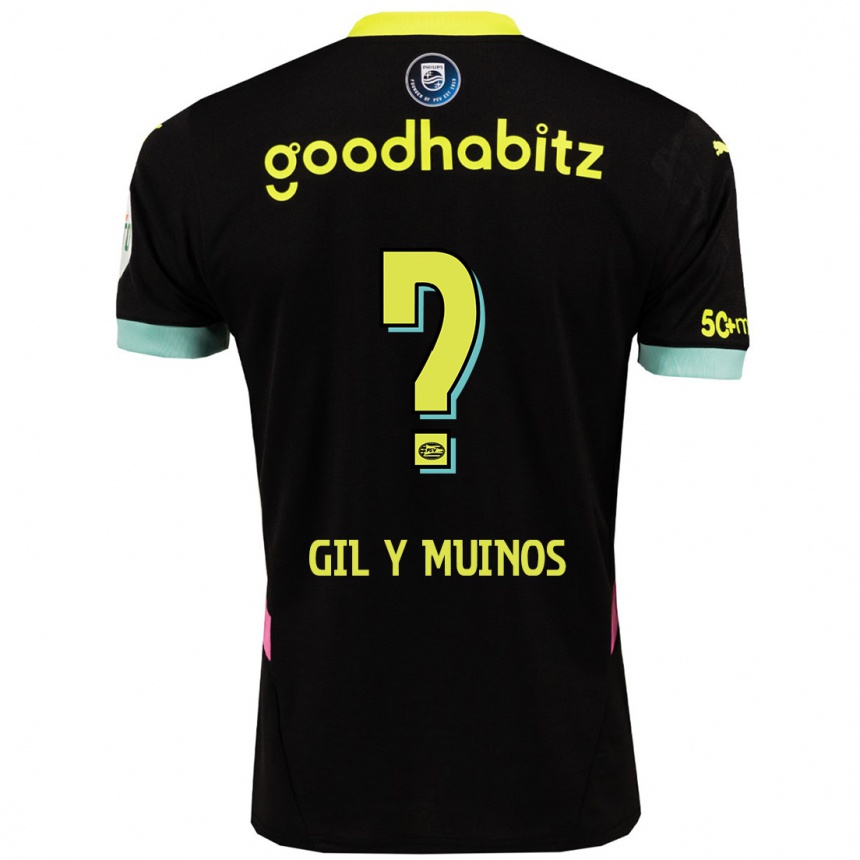 Hombre Fútbol Camiseta Yaël Gil Y Muiños #0 Negro Amarillo 2ª Equipación 2024/25 Perú