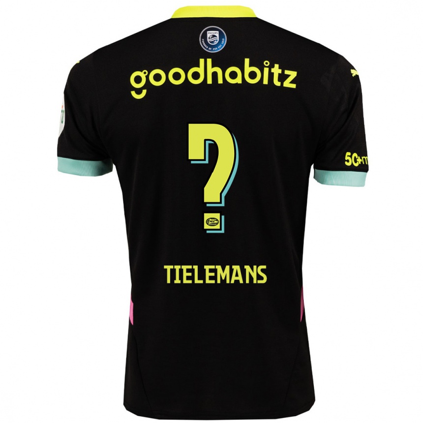 Hombre Fútbol Camiseta Mathijs Tielemans #0 Negro Amarillo 2ª Equipación 2024/25 Perú