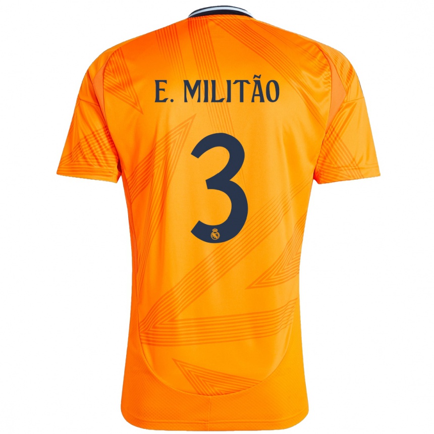 Hombre Fútbol Camiseta Eder Militao #3 Naranja 2ª Equipación 2024/25 Perú