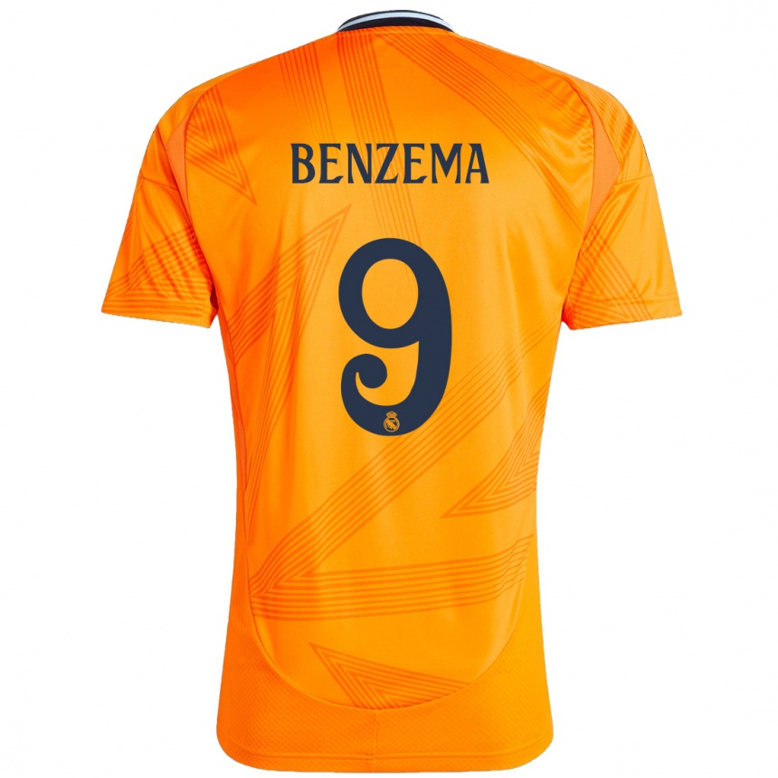 Hombre Fútbol Camiseta Karim Benzema #9 Naranja 2ª Equipación 2024/25 Perú