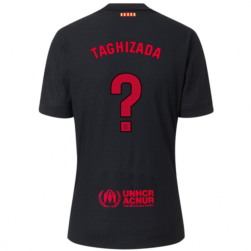 Hombre Fútbol Camiseta Eldar Taghizada #0 Negro Rojo 2ª Equipación 2024/25 Perú