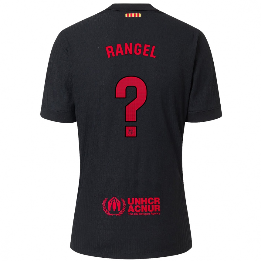 Hombre Fútbol Camiseta Héctor Rangel #0 Negro Rojo 2ª Equipación 2024/25 Perú