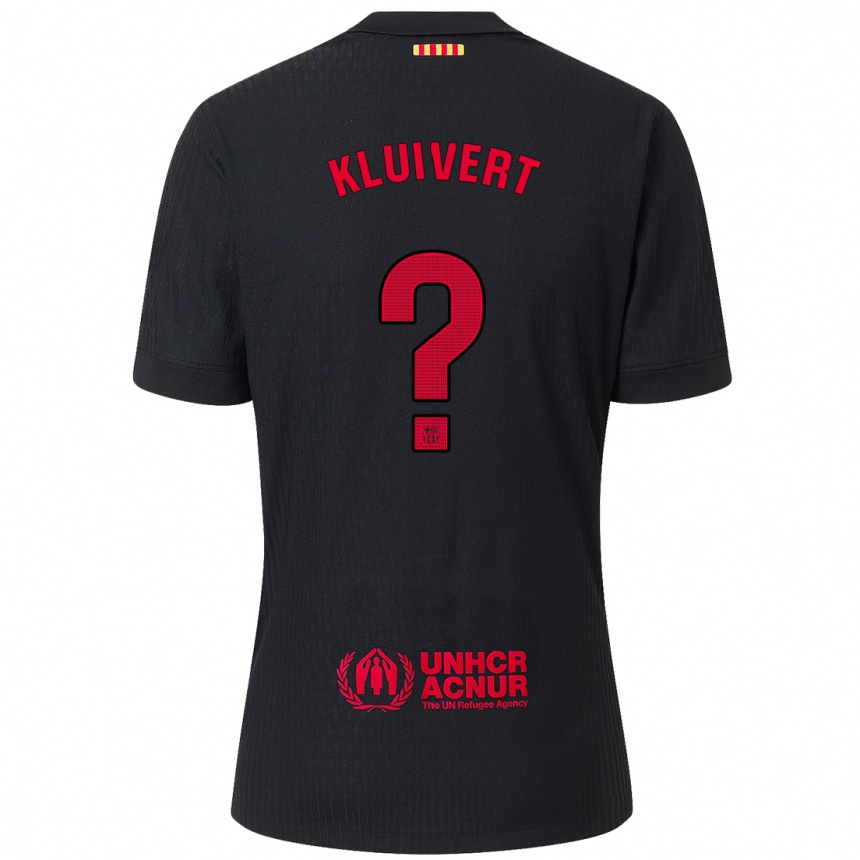 Hombre Fútbol Camiseta Shane Kluivert #0 Negro Rojo 2ª Equipación 2024/25 Perú