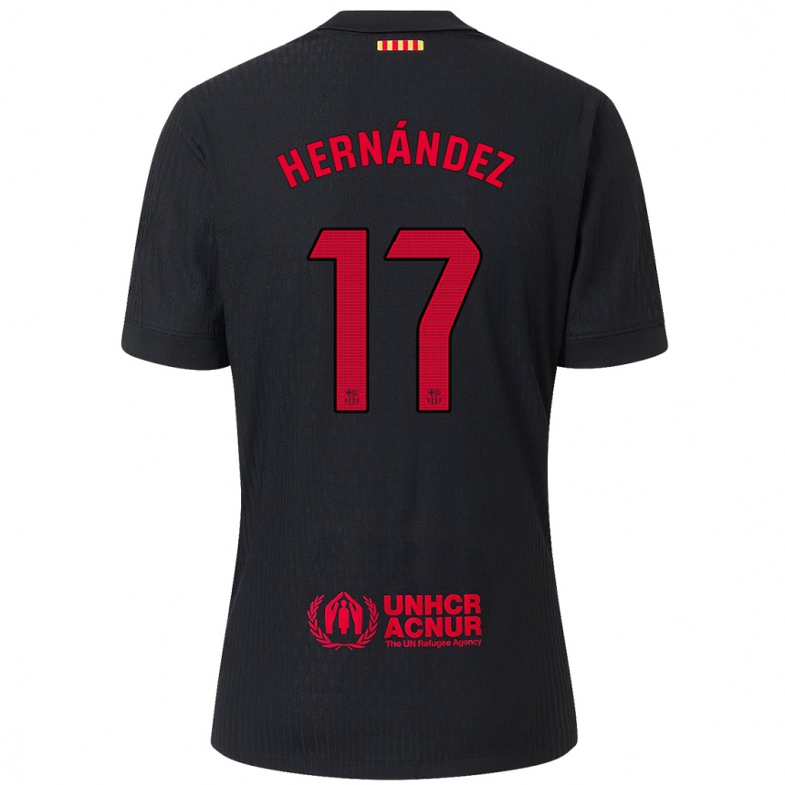 Hombre Fútbol Camiseta Juan Hernández #17 Negro Rojo 2ª Equipación 2024/25 Perú