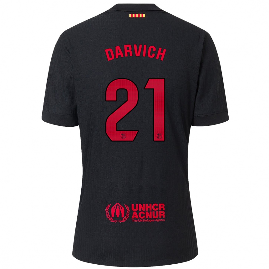 Hombre Fútbol Camiseta Noah Darvich #21 Negro Rojo 2ª Equipación 2024/25 Perú