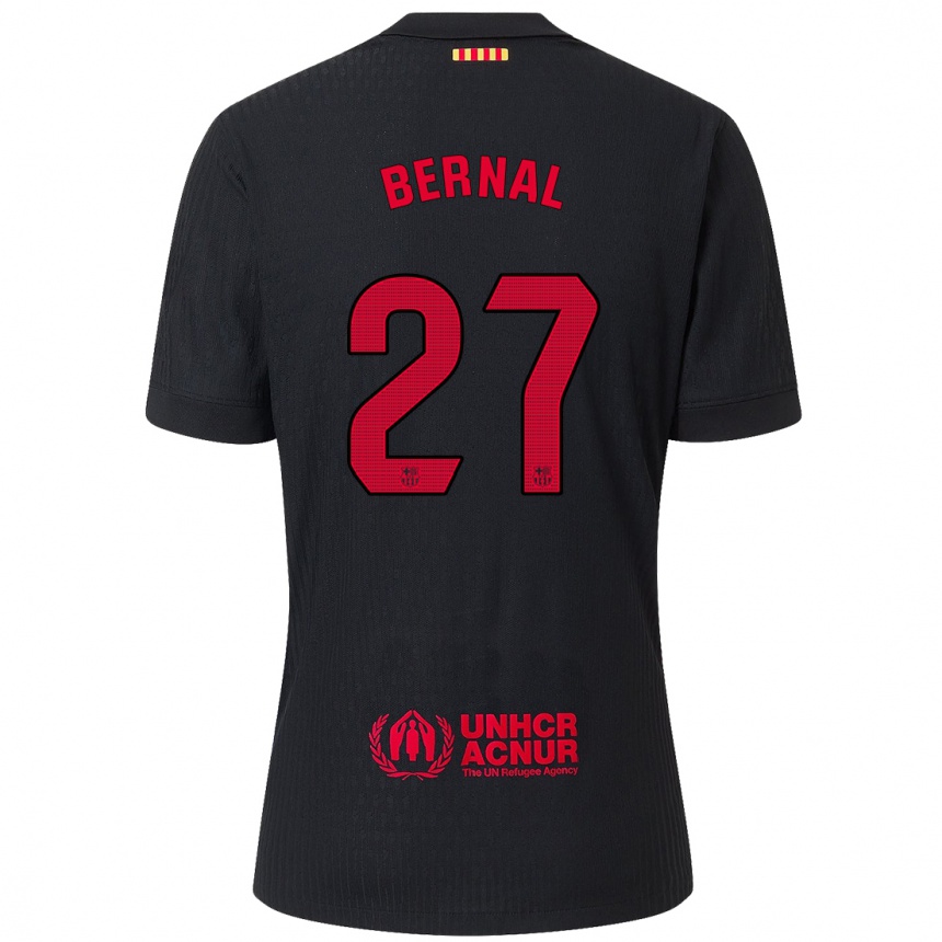 Hombre Fútbol Camiseta Marc Bernal #27 Negro Rojo 2ª Equipación 2024/25 Perú