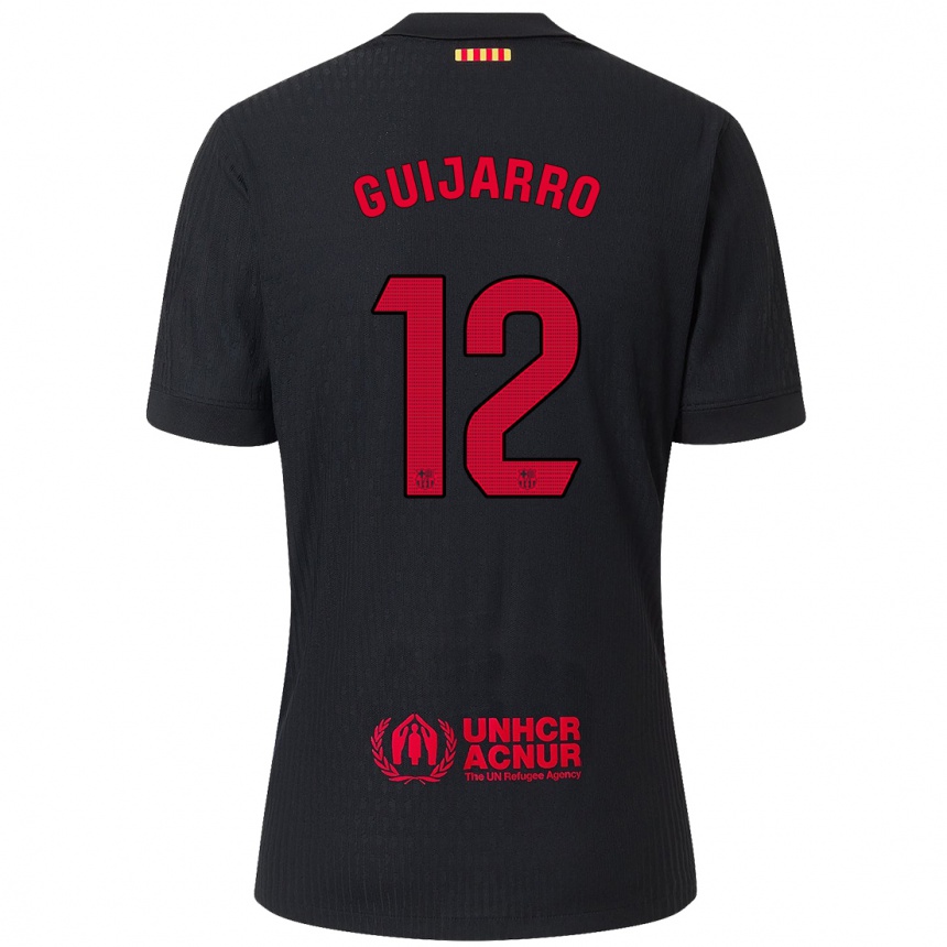 Hombre Fútbol Camiseta Patricia Guijarro #12 Negro Rojo 2ª Equipación 2024/25 Perú