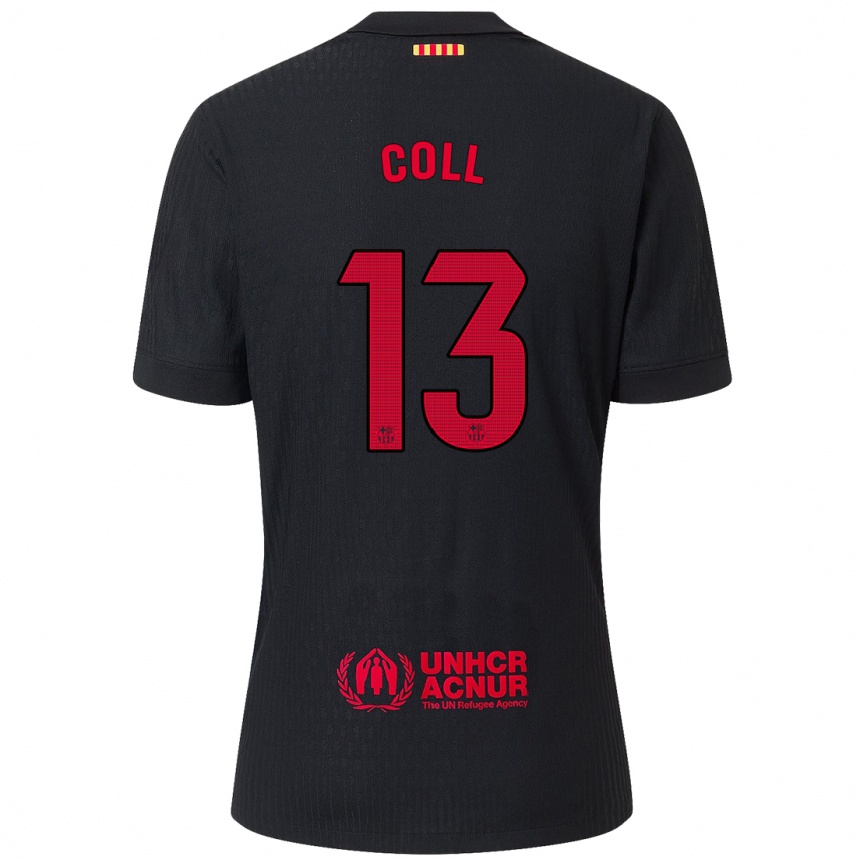 Hombre Fútbol Camiseta Cata Coll #13 Negro Rojo 2ª Equipación 2024/25 Perú