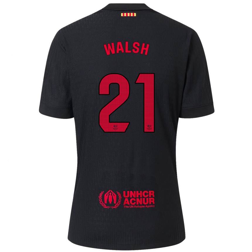 Hombre Fútbol Camiseta Keira Walsh #21 Negro Rojo 2ª Equipación 2024/25 Perú