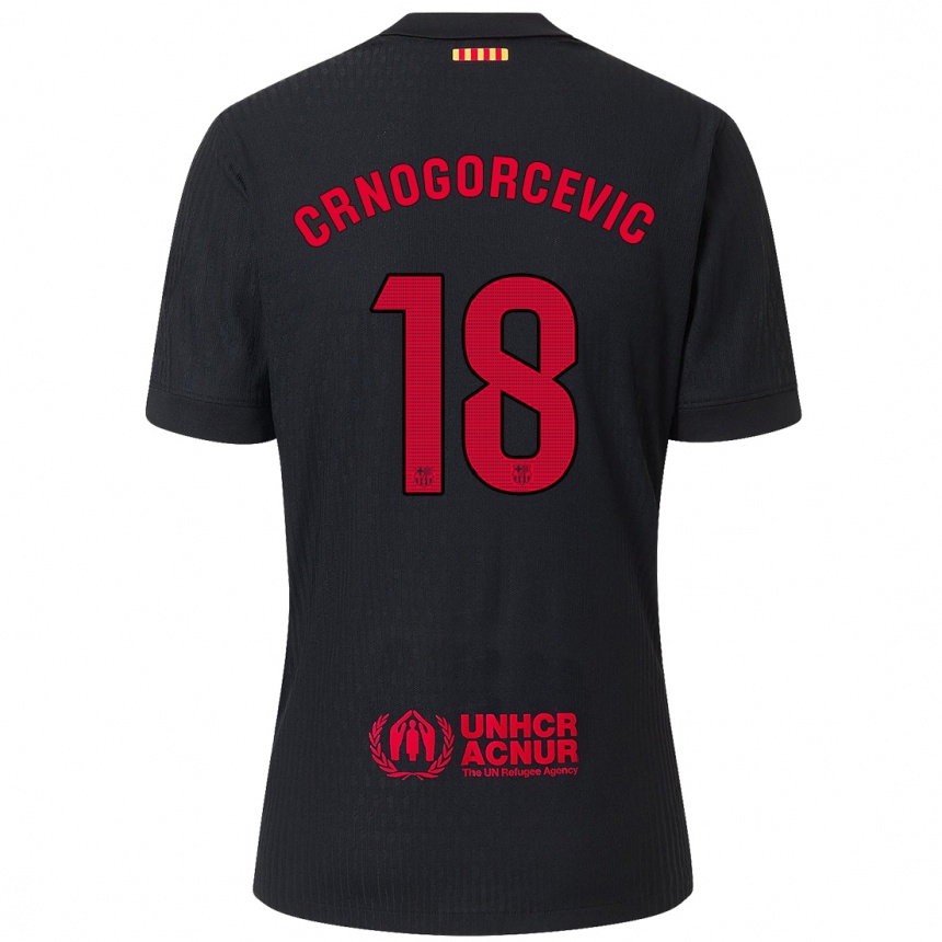 Hombre Fútbol Camiseta Ana-Maria Crnogorcevic #18 Negro Rojo 2ª Equipación 2024/25 Perú