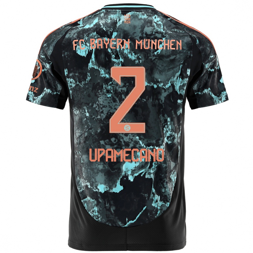 Hombre Fútbol Camiseta Dayot Upamecano #2 Negro 2ª Equipación 2024/25 Perú